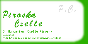 piroska cselle business card